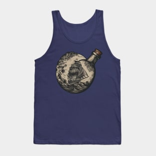 Sailing Ship In A Bottle Tank Top